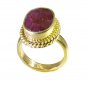 lovely Indian Ruby Gold Plated Red Ring wholesales L-1in US 5,6,7,8