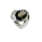 stunning Smoky Quartz Silver Brown Ring Designer L-1in US 5,6,7,8