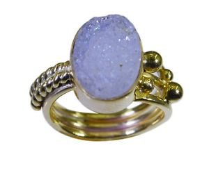 angelic Druzy Gold Plated multi Ring supply L-1in US 5,6,7,8