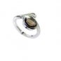 handsome Smoky Quartz Silver Brown Ring jewellery L-1in US 5,6,7,8