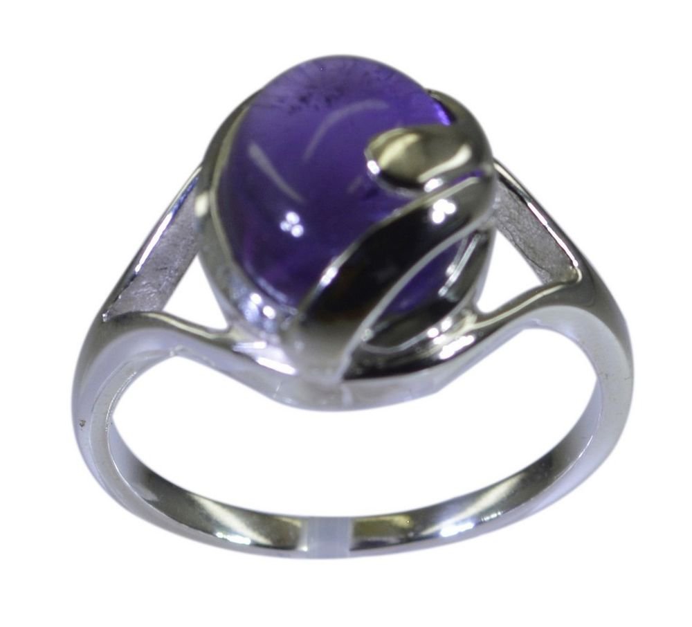 superb Amethyst 925 Sterling Silver Purple Ring Designer L-1in US 5,6,7,8