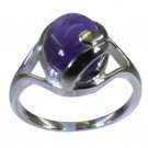 superb Amethyst 925 Sterling Silver Purple Ring Designer L-1in US 5,6,7,8
