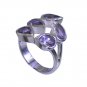 elegant Amethyst Silver Purple Ring gemstones L-1in US 5,6,7,8