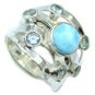 graceful Smoky Quartz 925 sterling silver Brown Ring wholesale L-1.2in US 5,6,7