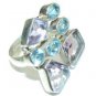 graceful Smoky Quartz 925 sterling silver Brown Ring wholesale L-1.2in US 5,6,7