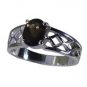 graceful Smoky Quartz 925 sterling silver Brown Ring wholesale L-1.2in US 5,6,7