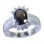 graceful Smoky Quartz 925 sterling silver Brown Ring wholesale L-1.2in US 5,6,7