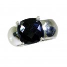 adorable Black onyx Silver Black Ring supplies L-1in US 5,6,7,8