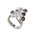 lovely Amethyst Silver Purple Ring supplies L-1in US 5,6,7,8