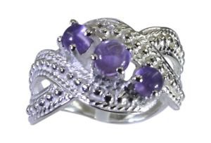 fine Amethyst 925 Sterling Silver Purple Ring gemstone L-1in US 5,6,7,8
