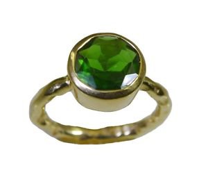 engaging Emerald CZ  Gold Plated Green Ring india  L-1in US 5,6,7,8