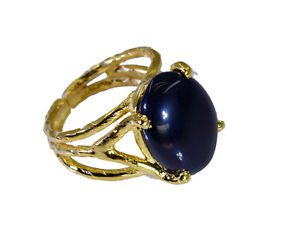fine Black onyx Copper Black Ring gemstone L-1in US 5,6,7,8