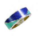 prettyish Turquoise Silver Turquoise Ring jewellery L-1in US 5,6,7,8