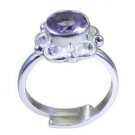 marvelous Amethyst 925 Sterling Silver Purple Ring handcrafted L-1in US 5,6,7,8