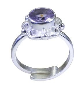 marvelous Amethyst 925 Sterling Silver Purple Ring handcrafted L-1in US 5,6,7,8