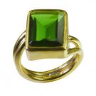 good Emerald CZ  Gold Plated Green Ring supply L-1in US 5,6,7,8