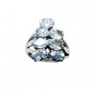 symmetrical Blue Topaz Silver Blue Ring jaipur L-1in US 5,6,7,8