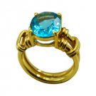 hunky Blue Topaz CZ Copper Blue Ring suppiler L-1in US 5,6,7,8