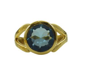 gorgeous Blue Topaz CZ Copper Blue Ring suppiler L-1in US 5,6,7,8