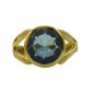 gorgeous Blue Topaz CZ Copper Blue Ring suppiler L-1in US 5,6,7,8