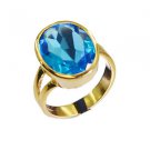 divine Blue Topaz CZ Copper Blue Ring gemstones L-1in US 5,6,7,8
