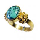 sublime Turquoise Copper Turquoise Ring gemstone L-1in US 5,6,7,8