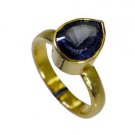 hot Blue Mystic Quartz Copper Blue Ring gemstones L-1in US 5,6,7,8