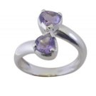 statuesque Amethyst 925 Sterling Silver Purple Ring handmade  L-1in US 5,6,7,8