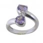 statuesque Amethyst 925 Sterling Silver Purple Ring handmade  L-1in US 5,6,7,8