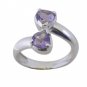 statuesque Amethyst 925 Sterling Silver Purple Ring handmade  L-1in US 5,6,7,8