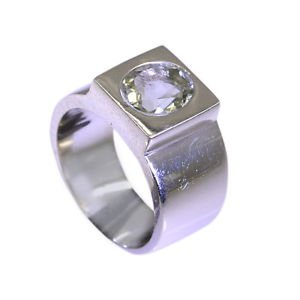 shapely Green Amethyst Silver Green Ring supplies L-1in US 5,6,7,8