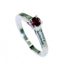 cute Garnet 925 Sterling  Red Ring handcrafted L-1in US 5,6,7,8