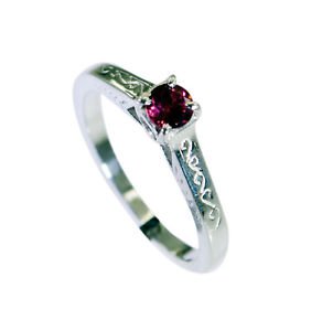 cute Garnet 925 Sterling  Red Ring handcrafted L-1in US 5,6,7,8