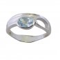 fine Blue Topaz 925 Sterling Silver Blue Ring gemstone L-1in US 5,6,7,8 Sz 7.5