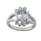 sublime Blue Topaz 925 Sterling Silver Blue Ring gemstones L-1in US 5,6,7,8