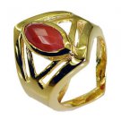 graceful Red onyx Copper Red Ring gemstone L-1in US 5,6,7,8