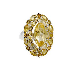 grand Citrine 925 Sterling  Yellow Ring jewellery L-1in US 5,6,7,8