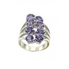 engaging Amethyst 925 Sterling  Purple Ring gemstone L-1in US 5,6,7,8