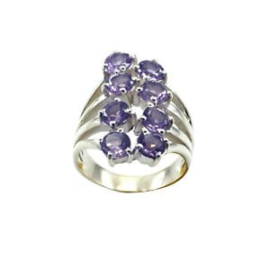 engaging Amethyst 925 Sterling  Purple Ring gemstone L-1in US 5,6,7,8