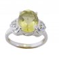 fine-looking Lemon Quartz 925 Sterling Silver Yellow Ring handcrafted L-1in US 5