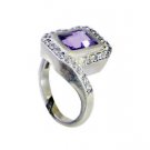 tempting Amethyst Silver Purple Ring wholesale L-1in US 5,6,7,8