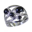splendid Black Oynx 925 sterling silver Black Ring jaipur L-1.2in US 5,6,7,8