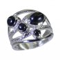 splendid Black Oynx 925 sterling silver Black Ring jaipur L-1.2in US 5,6,7,8