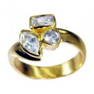 fair White CZ Copper White Ring indian L-1in US 5,6,7,8