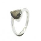 divine Smoky Quartz 925 Sterling Silver Brown Ring indian L-1.5 US