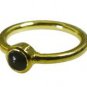 symmetrical Black Onyx Gold Plated Black Ring jewelry L-1in US 5,6,7,8