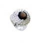 gorgeous Smoky Quartz  925 sterling silver Brown Ring jaipur L-1.2in US 5,6,7,8