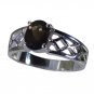 sightly Smoky Quartz  925 sterling silver Brown Ring suppiler L-1.2in US 5,6,7,8