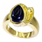 slightly Black onyx Copper Black Ring jewelry L-1in US 5,6,7,8