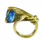 statuesque Blue Topaz Cz Gold Plated Blue Ring gemstone L-1in US 5,6,7,8